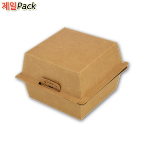 햄버거포장용기(WKR50크라프트무지)종이도시락  박스400개